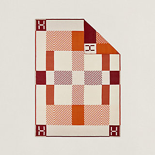 Avalon Zellige blanket - Orange | Hermès USA